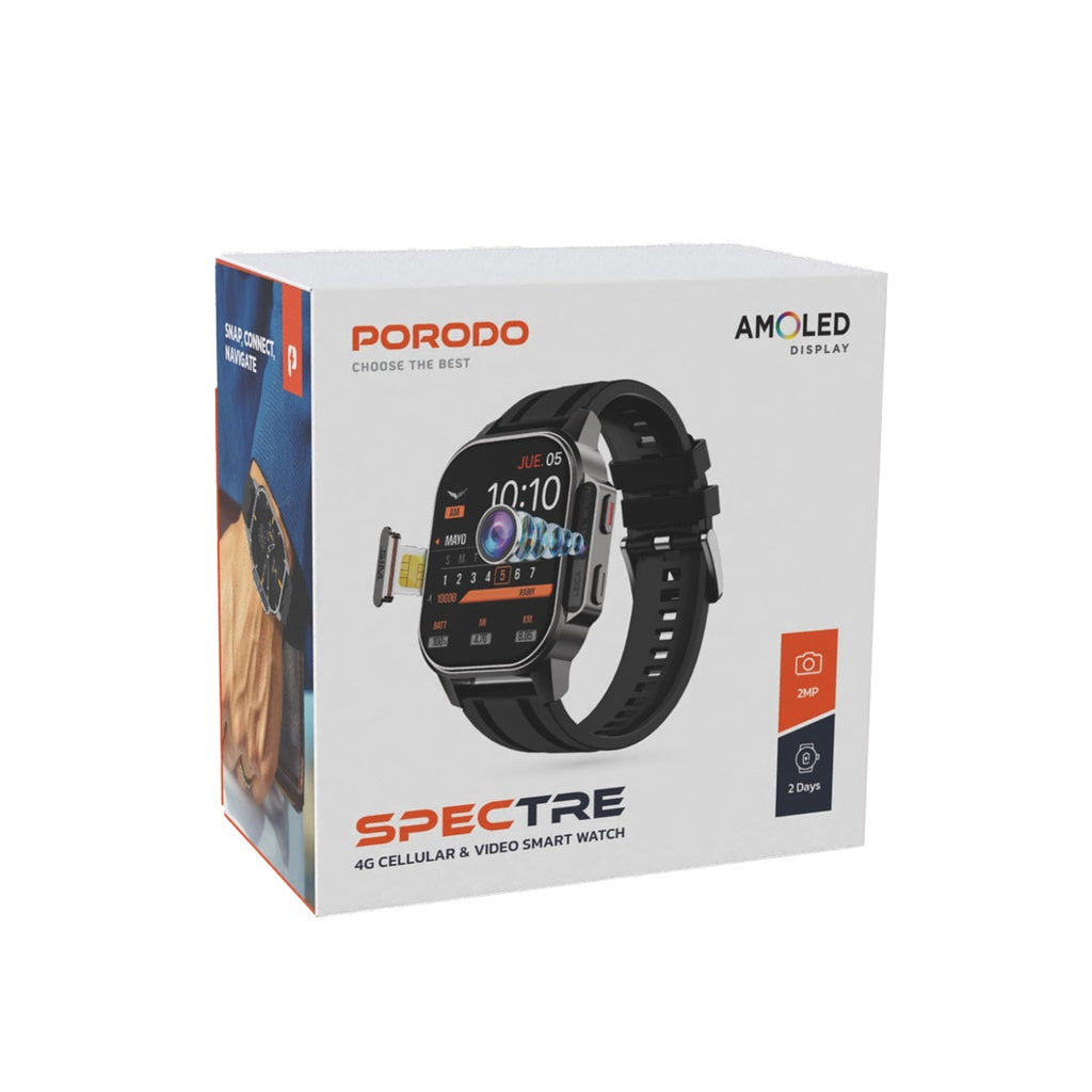 Porodo Spectre 4G Cellular & Video Smart Watch Porodo Spectre 4G Cellular & Video Smart Watch
